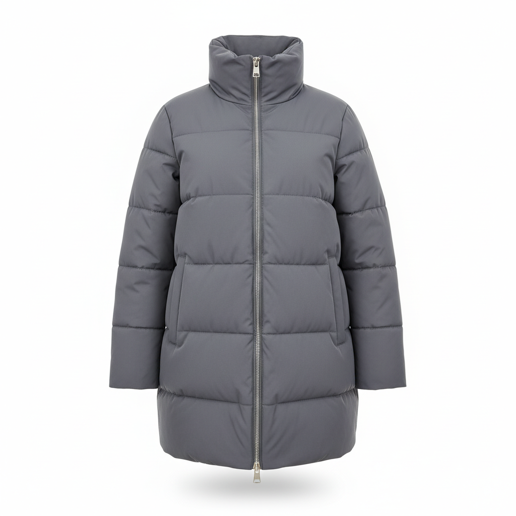 Women's Coat in Slate Grey with Padded Sections