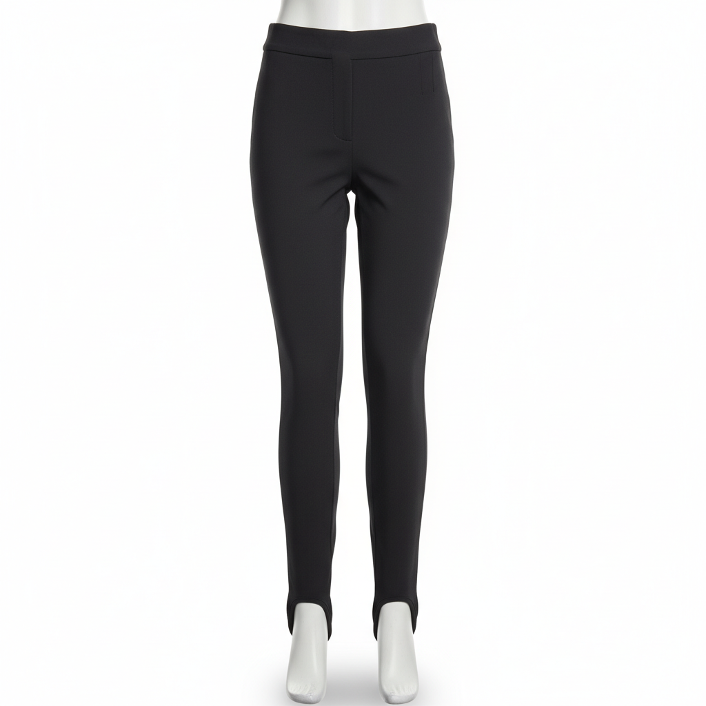 Women's Trousers in Charcoal Black with Stirrup Hem