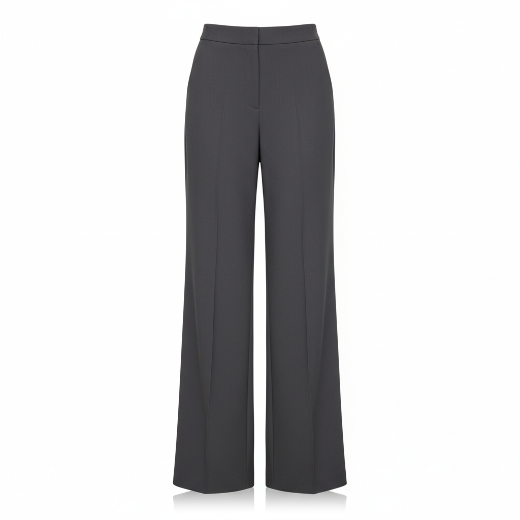 Women's Trousers in Charcoal Grey with Wide Leg