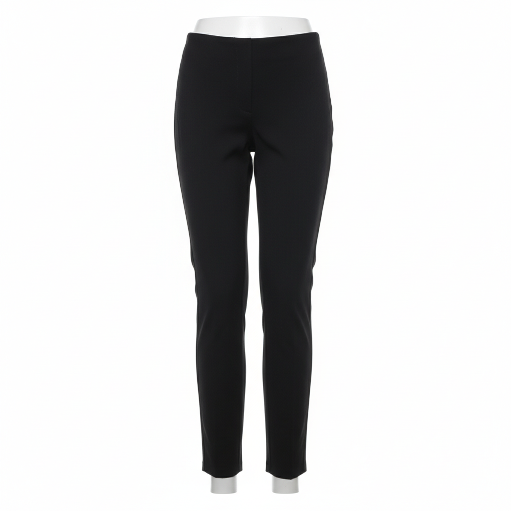 Women's Trousers in Midnight Black with Tapered Fit