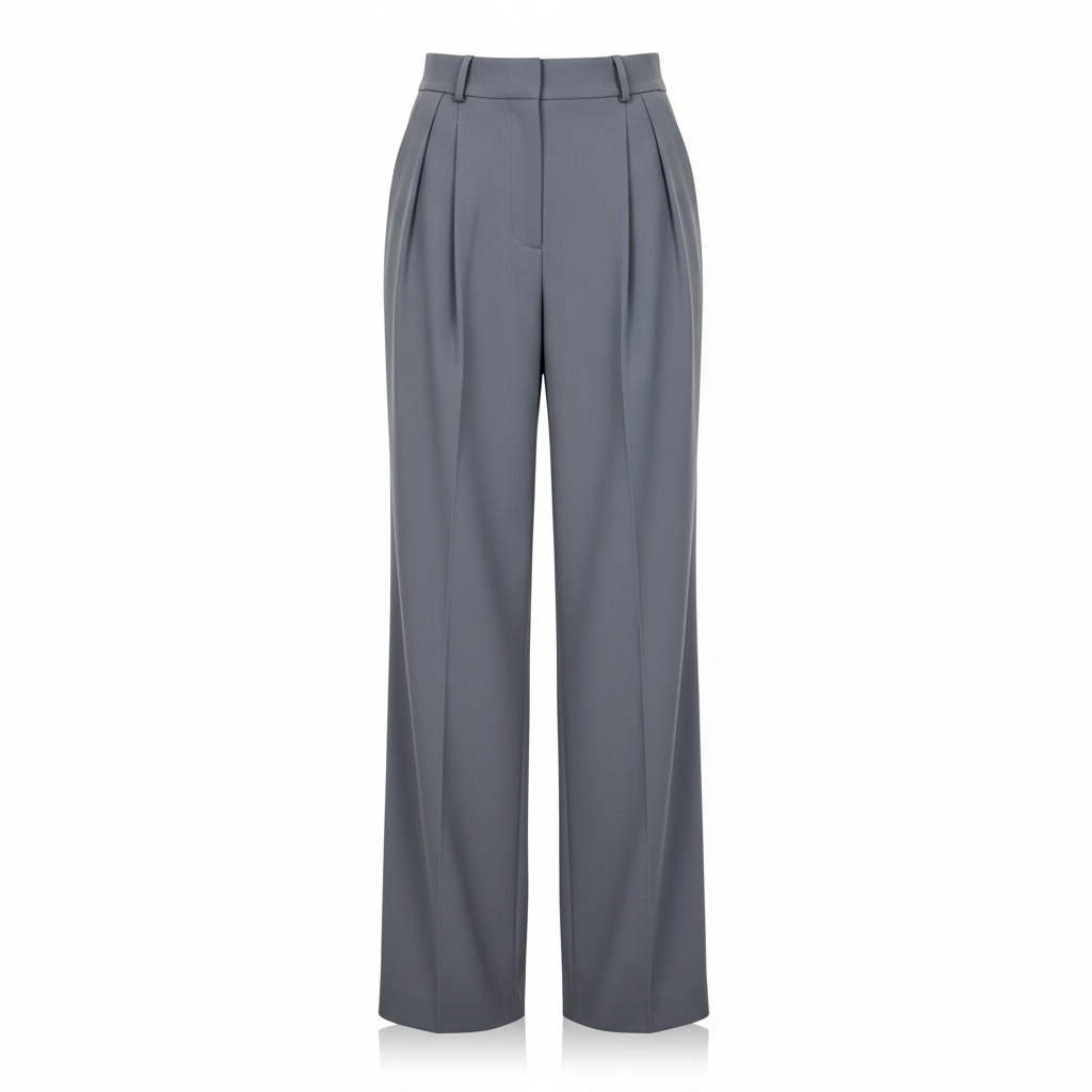 Women's Trousers in Slate Grey with Pleated Front