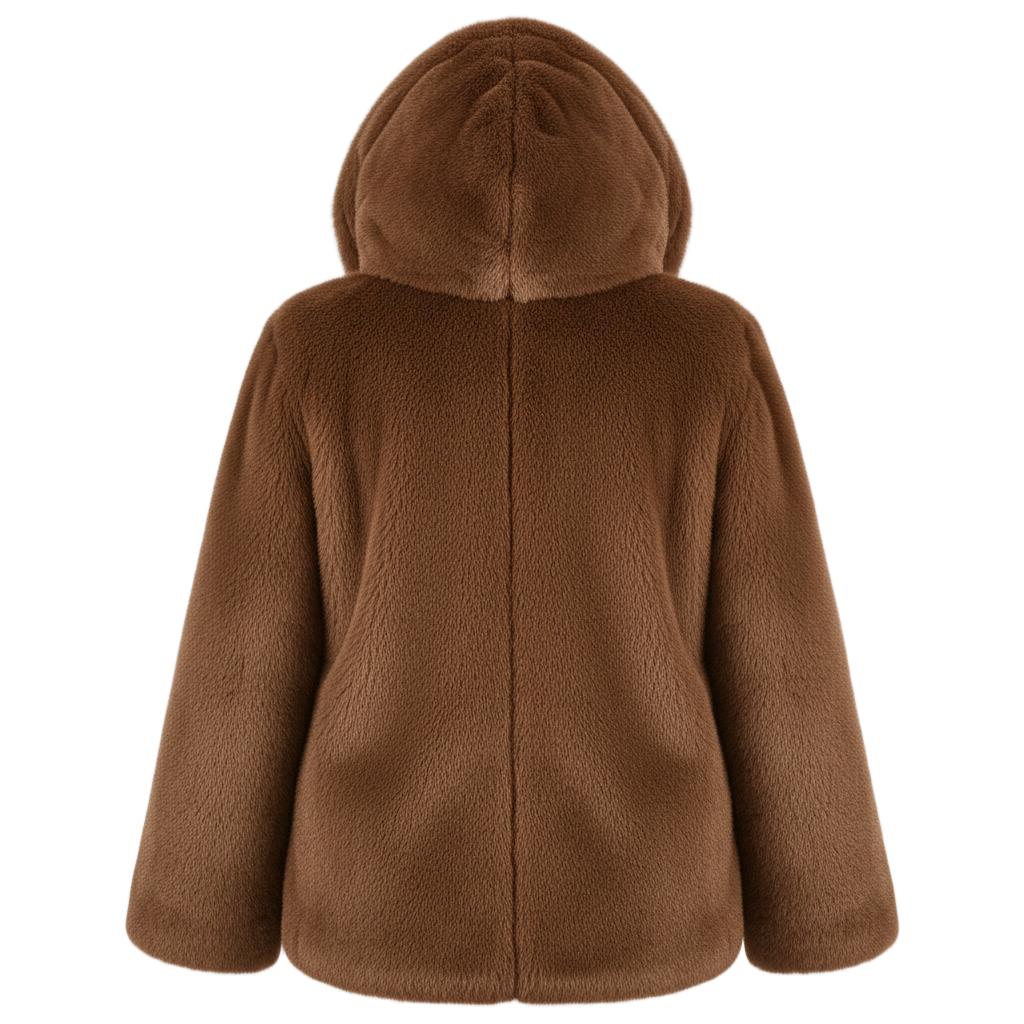 Women's Short Faux Fur Hooded Coat