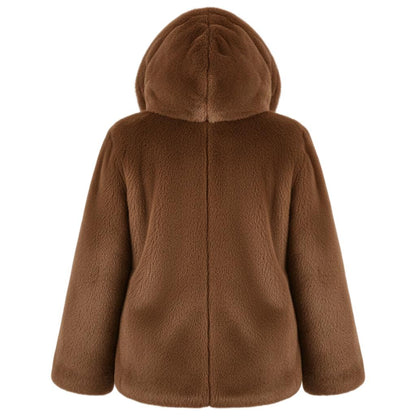 Women's Short Faux Fur Hooded Coat