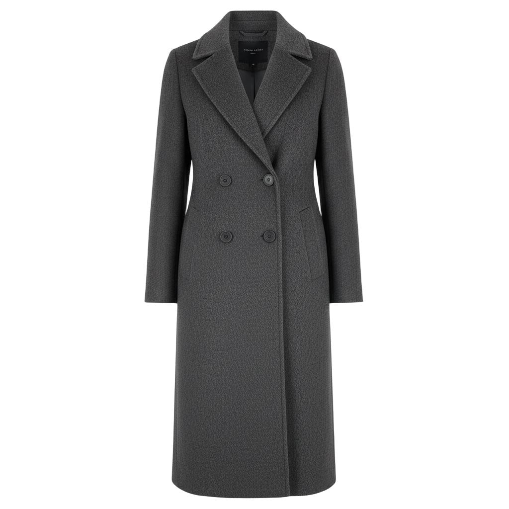 Women's Long Double-Button Wool-Blend Coat