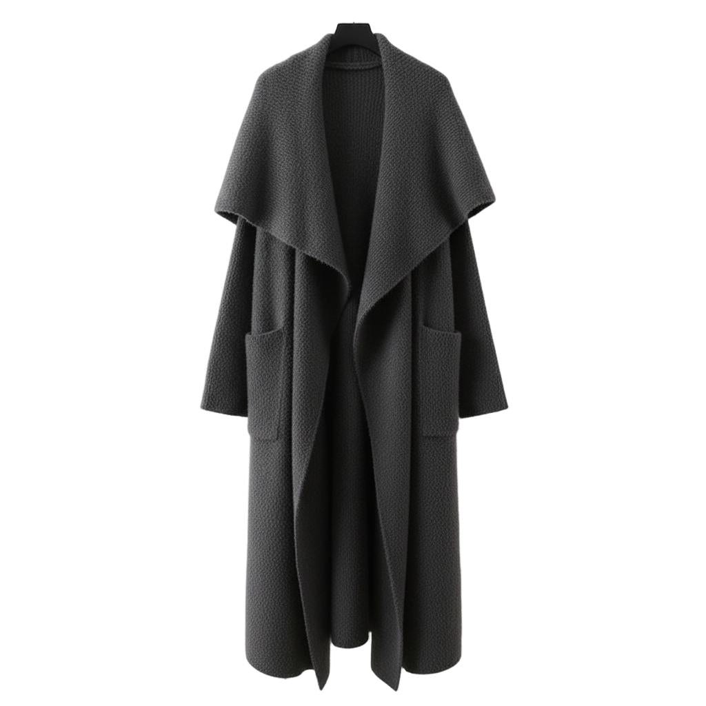 Women's Long Knitted Cardigan-Style Coat