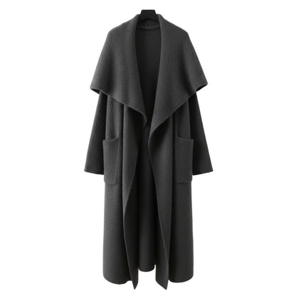 Women's Long Knitted Cardigan-Style Coat