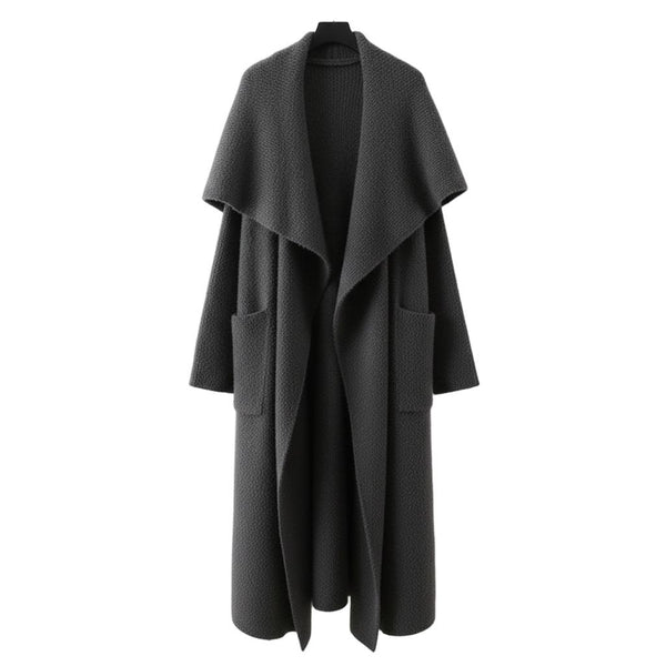 Women's Long Knitted Cardigan-Style Coat
