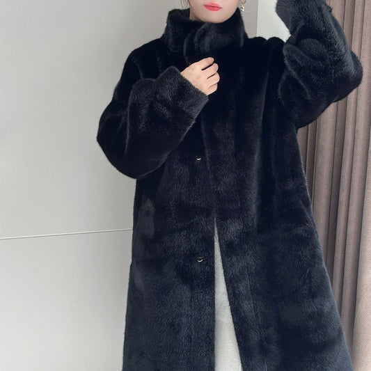 Women's Long Winter Plush Coat