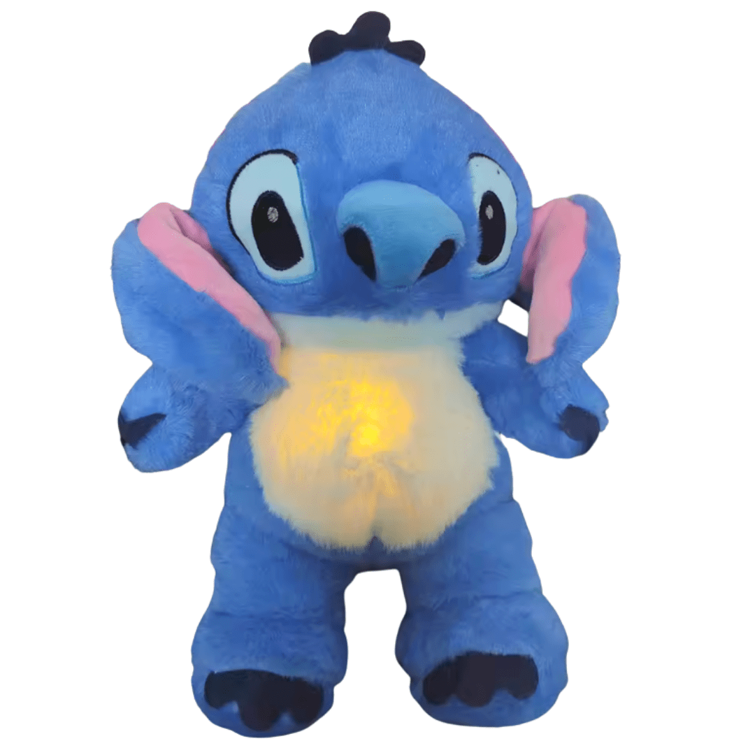 Blue Stitch - Inspired Breathing Plush Toy with Soothing Light and Sound - Babies Mall