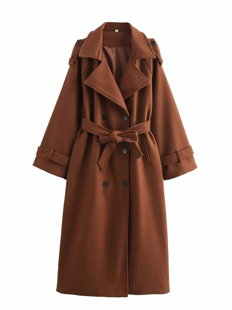 Women's Double-Button Wool-Blend Coat