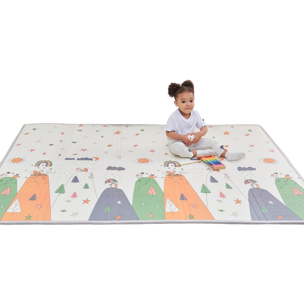 Foldable Thick Baby Play Mat Sensory Foam Floor Mat for Kids 59x71in - Babies Mall