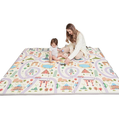 Foldable Thick Baby Play Mat Sensory Foam Floor Mat for Kids 59x71in - Babies Mall