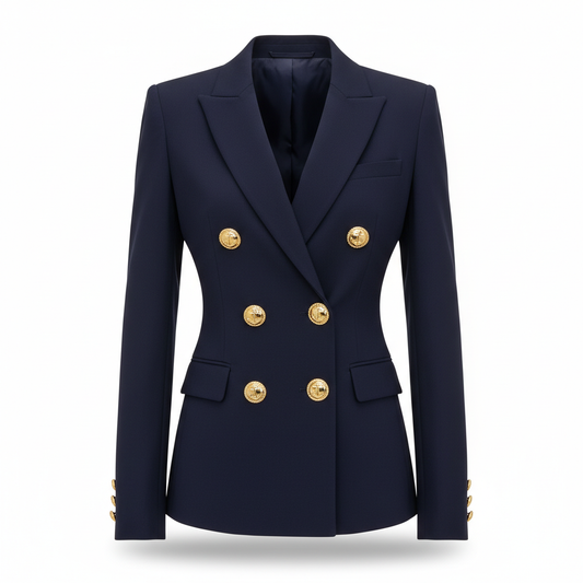 Women's Blazer in Navy Blue with Gold Nautical Buttons