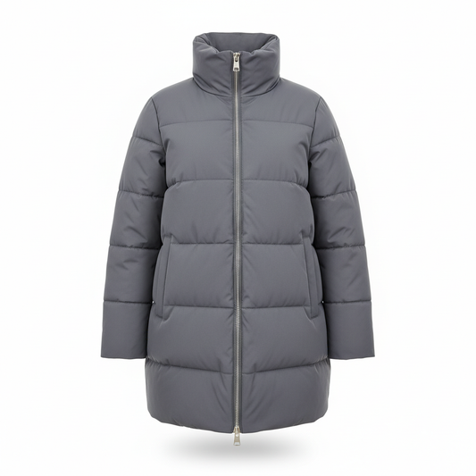 Women's Coat in Slate Grey with Padded Sections