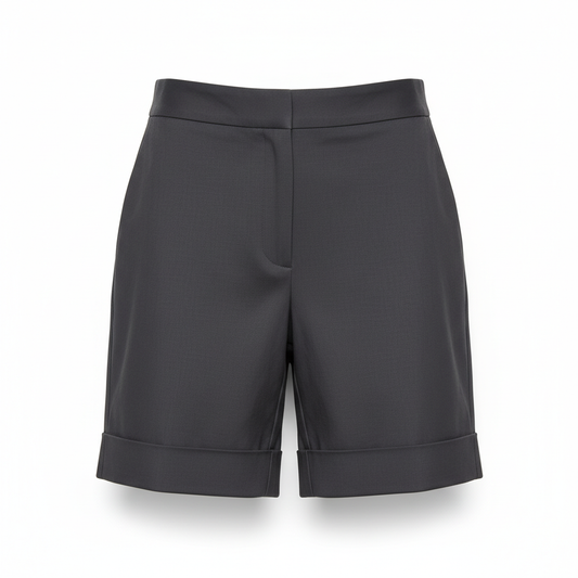 Women's Shorts in Charcoal Grey with Cuffed Hem