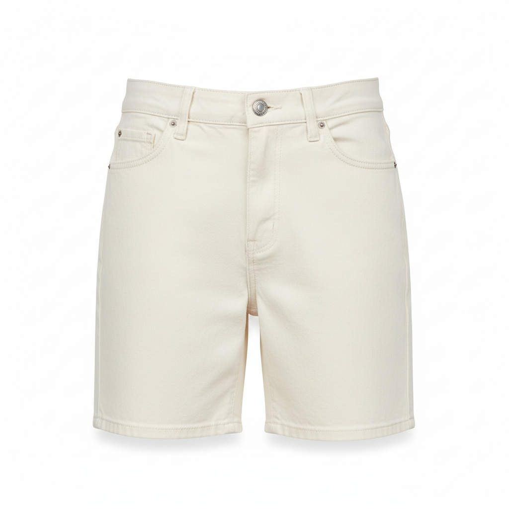 Women's Shorts in Cream White Denim