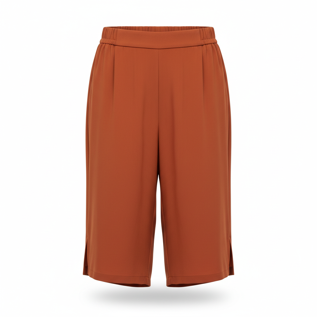 Women's Shorts in Terracotta Orange with Side Slits
