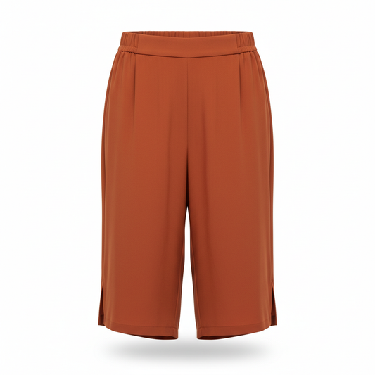 Women's Shorts in Terracotta Orange with Side Slits